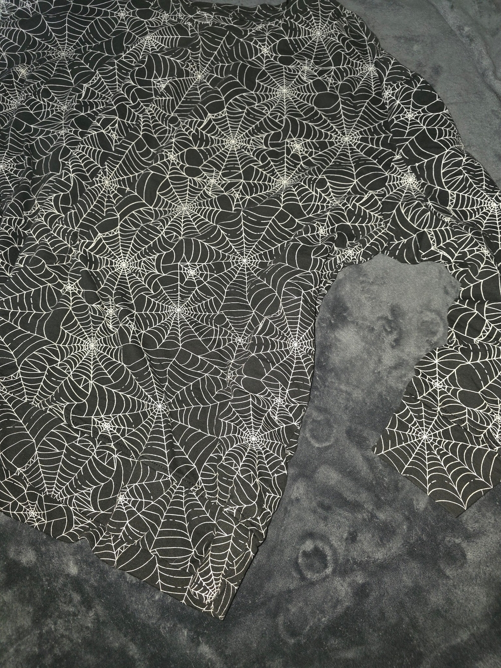 Black Spiderweb Print Long Sleeve Top